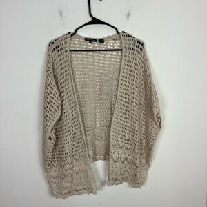 Jeanne Pierre Crotchet Knit Open‎ Cardigan Sz S